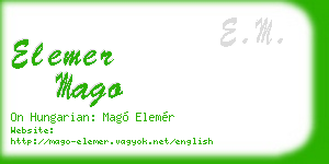 elemer mago business card